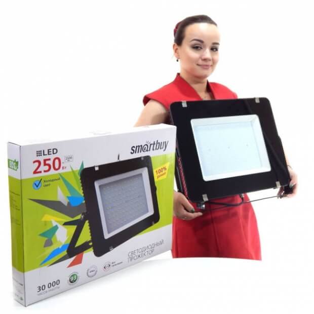 Светодиодный (LED) прожектор iPad style Smartbuy SB-250W/6500K/IP65 (SBL-FLIP-250-65K)