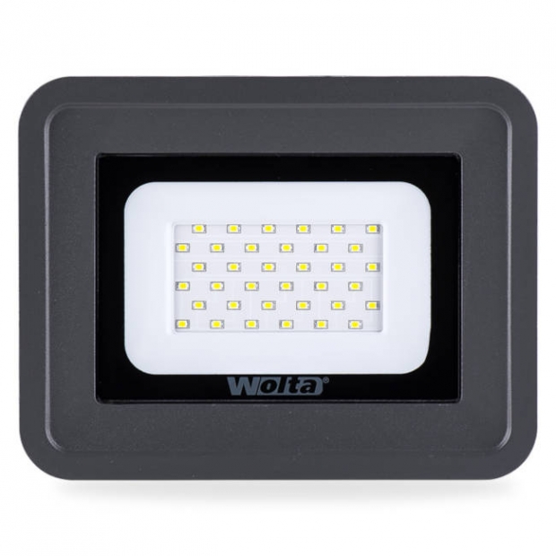 Светодиодный прожектор 2550Lm WFL-30W/06, 5500K, 30W SMD, IP 65, цвет серый, слим