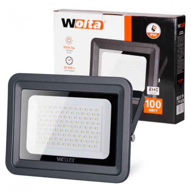 Светодиодный прожектор 8500Lm WFL-100W/06, 5500K, 100W SMD, IP 65, цвет серый, слим