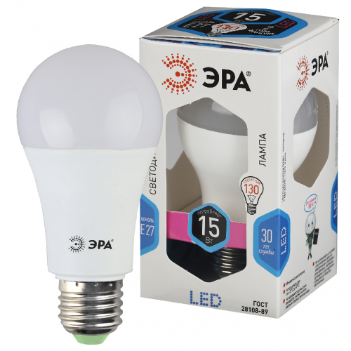 Лампа LED A60-15W-840-E27 ЭРА