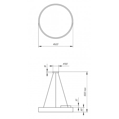 Светильник светодиодный Geometria ЭРА Ring SPO-131-B-40K-045 45Вт 4000К 4000Лм IP40 600*600*80 черный подвесной