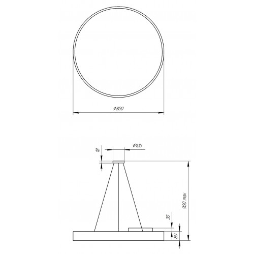 Светильник светодиодный Geometria ЭРА Ring SPO-132-B-40K-088 88Вт 4000К 6000Лм IP40 800*800*80 черный подвесной